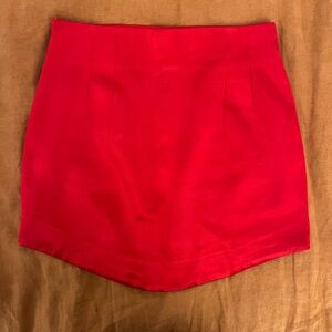 Satin red skirt